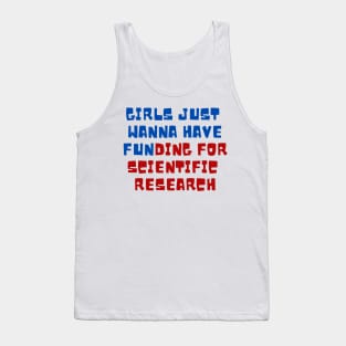 Girls just wanna have funding for scientific research Red & Blue Vintage Summer Tank Top